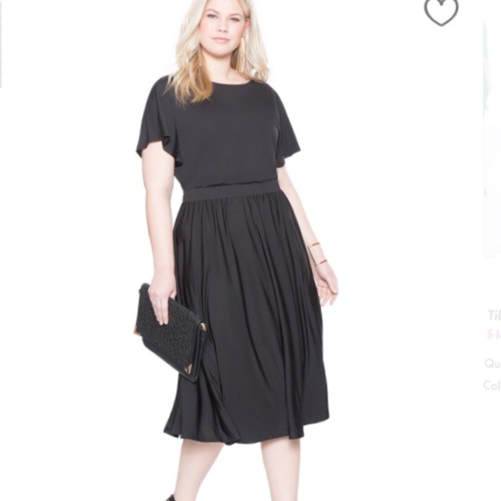 Eloquii short sleeve midi dress - black - size 18
